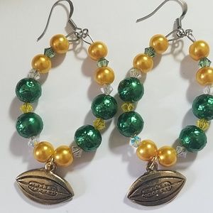Handmade Green Bay Packer Fan Earrings